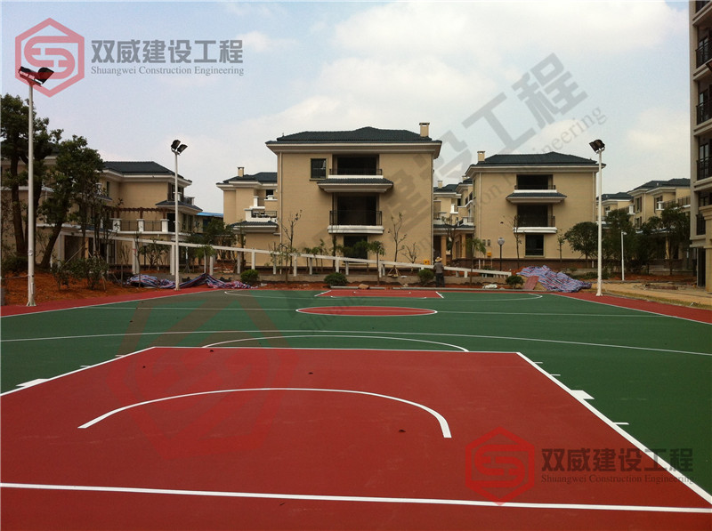 湘潭市香珺苑小区  硅PU篮球场